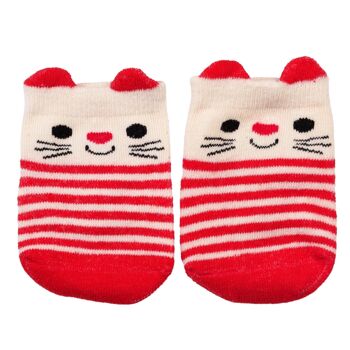 Paire de chaussettes bébé - Chat rouge 3