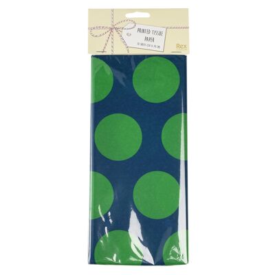 Papel de seda (10 hojas) - Foco verde sobre azul