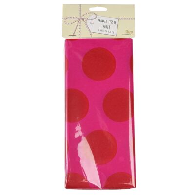 Papier de soie (10 feuilles) - Rouge sur rose Spotlight