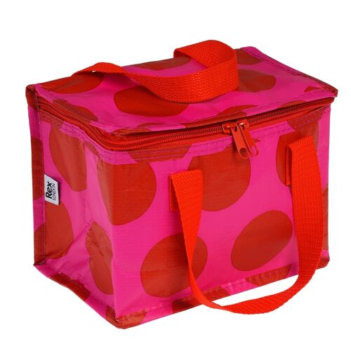 Insulated lunch bag - Red on pink Spotlight