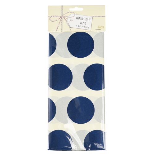 Tissue paper (10 sheets) - Navy on white Spotlight