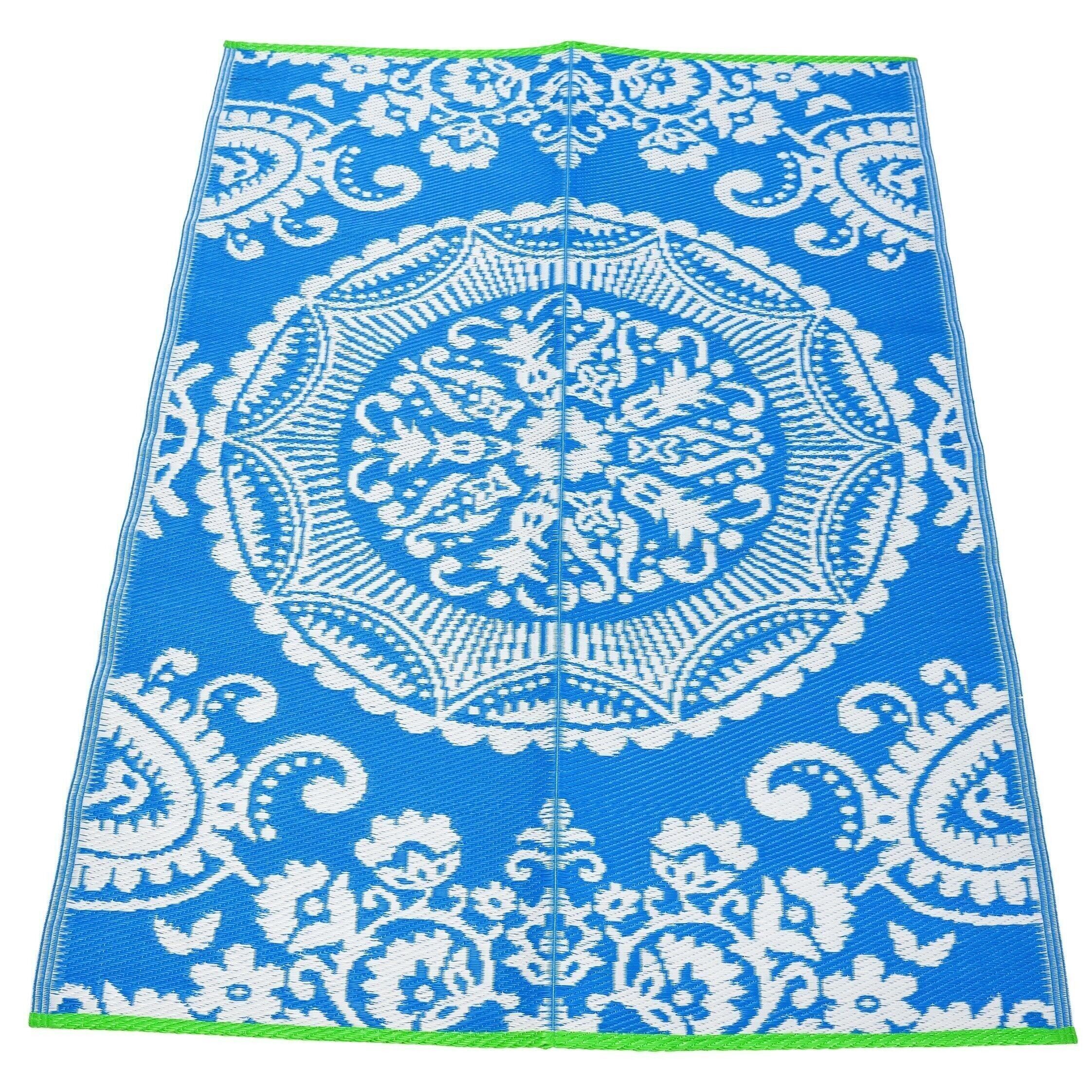 Recycelter Outdoor-Teppich (180 x 120 cm) - Blau