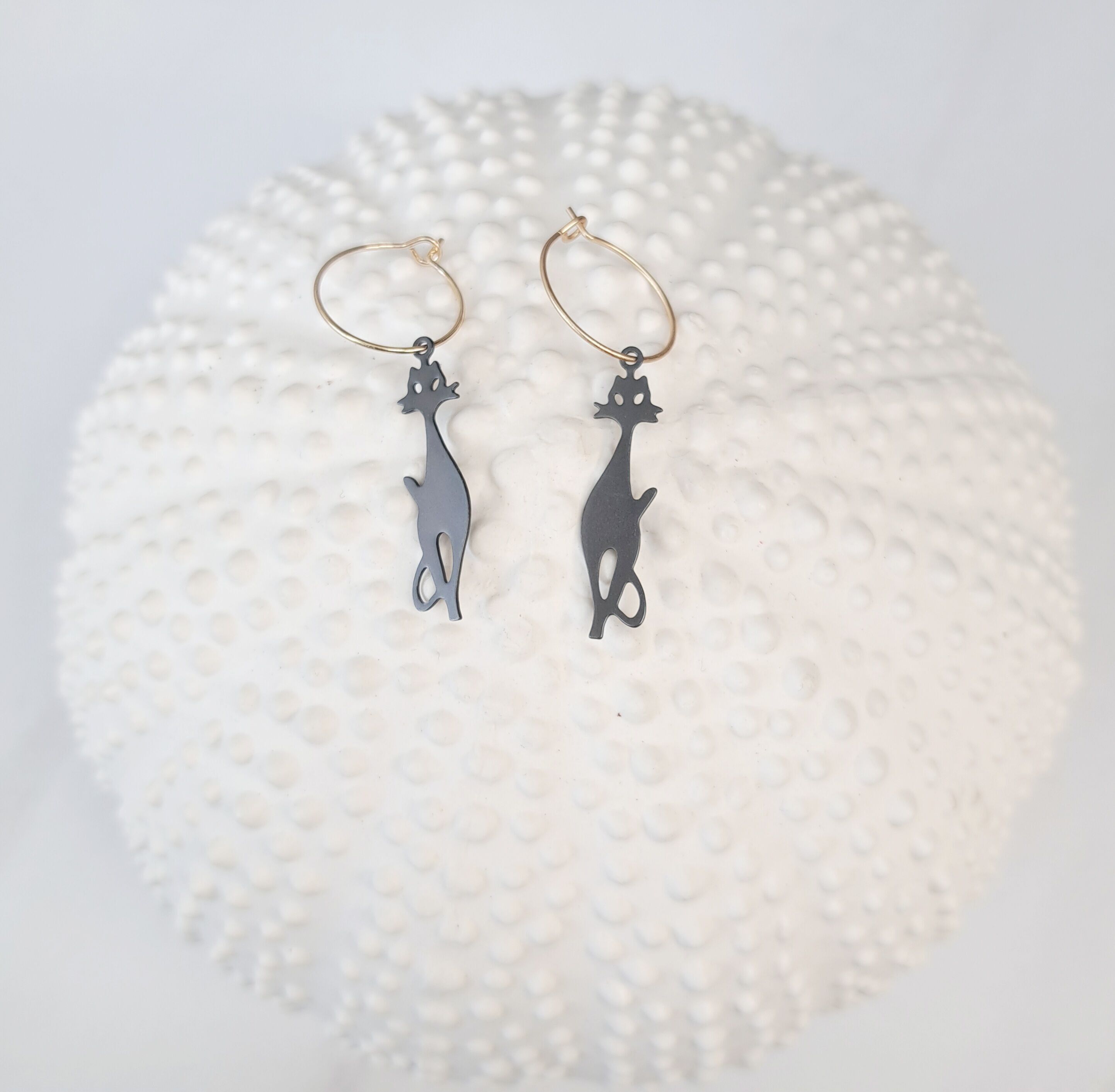 Orecchini - Minimalismo - Gatto - argento/oro - Scegli la tua combinazione di colori preferita