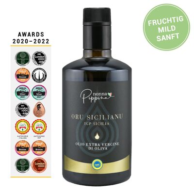 Olio Extra Vergine di Oliva - Oru Sicilianu, IGP Sicilia, qualità pluripremiata, 500ml