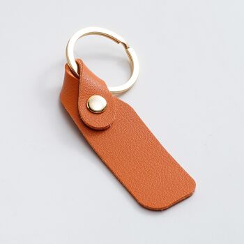 Porte-clés simple en cuir PU de couleur unie 13