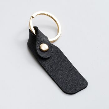 Porte-clés simple en cuir PU de couleur unie 15
