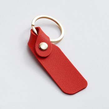 Porte-clés simple en cuir PU de couleur unie 16