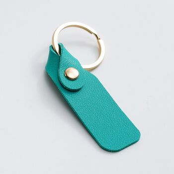 Porte-clés simple en cuir PU de couleur unie 17