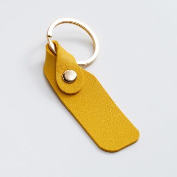 Porte-clés simple en cuir PU de couleur unie 18