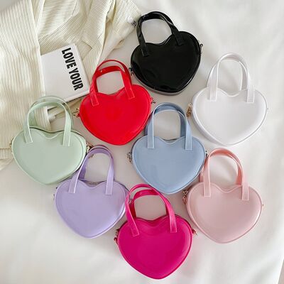 Candy Color Heart Shape Mini Handbag