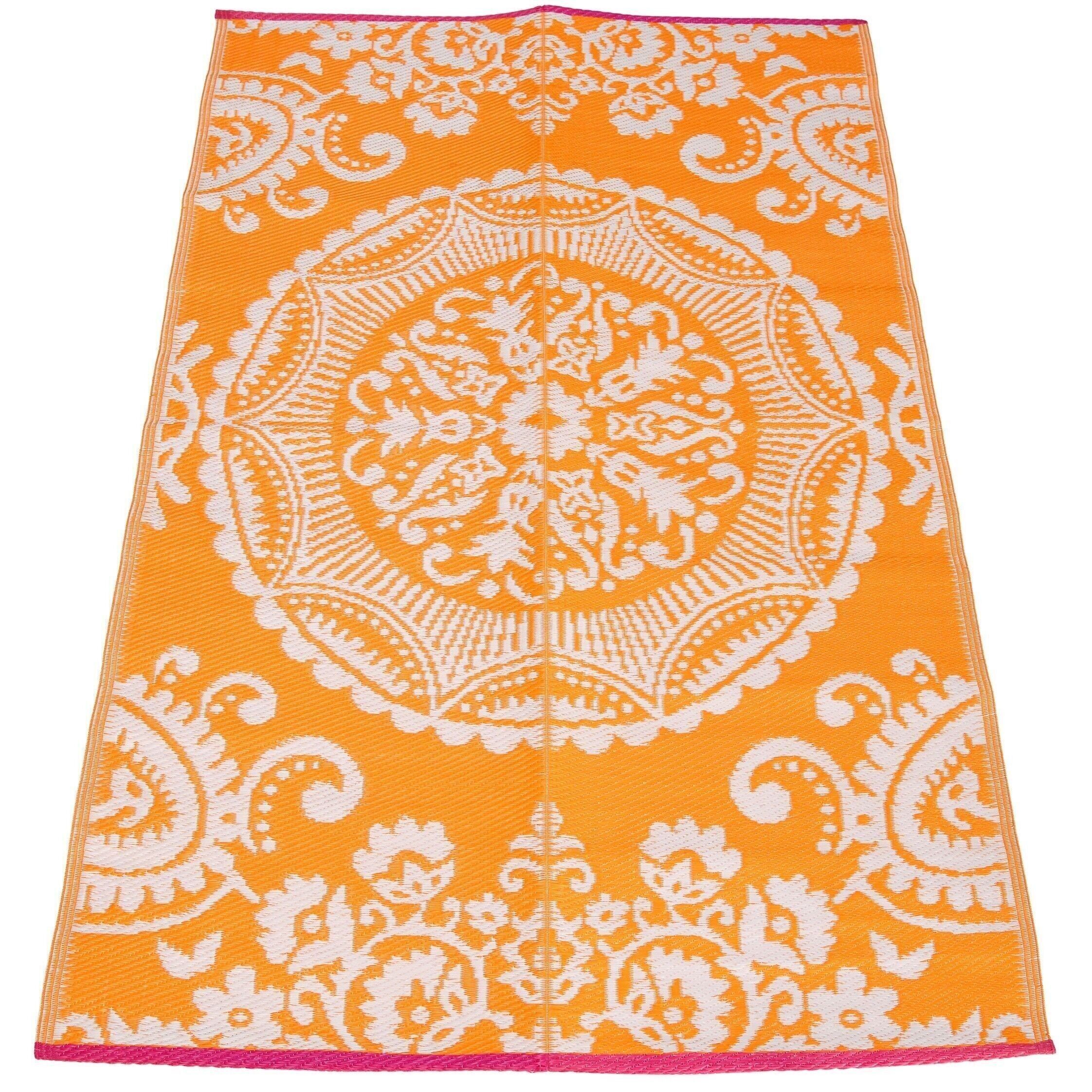 Recycelter Outdoor-Teppich (180 x 120 cm) - Orange