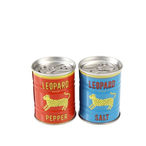 Tin salt and pepper shakers - Leopard