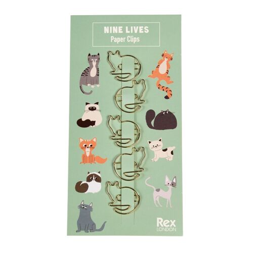 Cat paper clips (set of 5) - Nine Lives