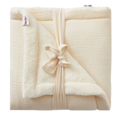 Double gauze & microfiber plush blanket Mix & Match milk froth