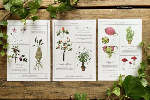 Herbology Chart Magical Botanical Art Print Set