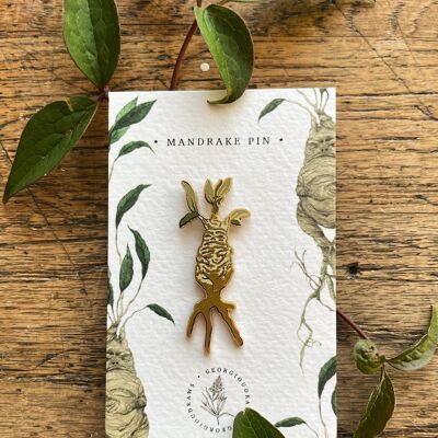 Insignia de pin de esmalte de herbología de mandrágora mágica