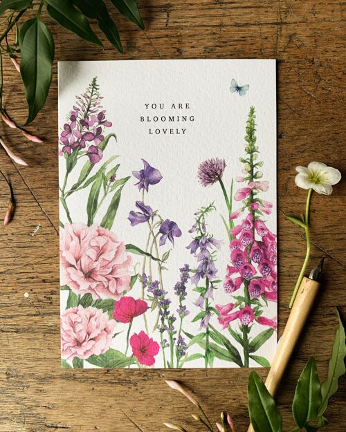 You Are Blooming Lovely Floral Watercolour Greetings Card