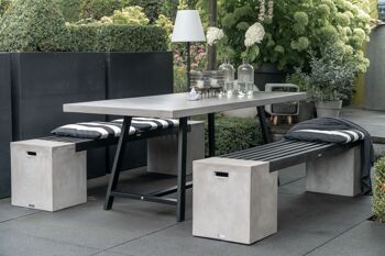 Table à manger Novum table en béton 200x90x75 cm structure en acier noir 5