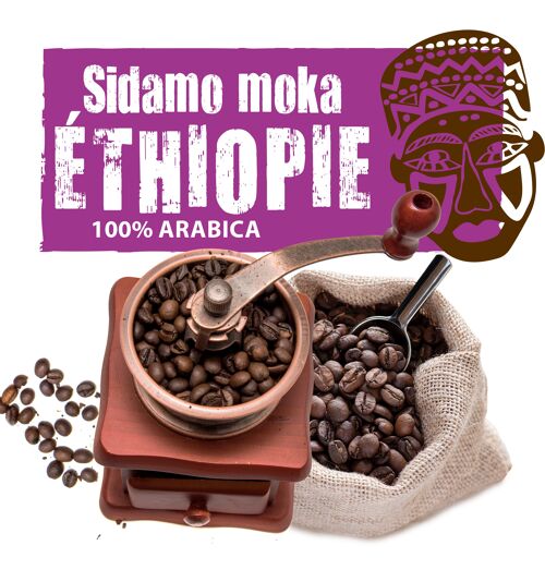 Café ÉTHIOPIE Moka Sidamo - 5 kg GRAINS VRAC