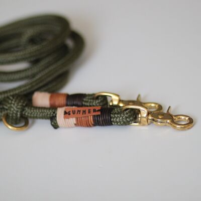 Leash "3-leather" - Simple leash with hand strap 1.5m long - Without name tag