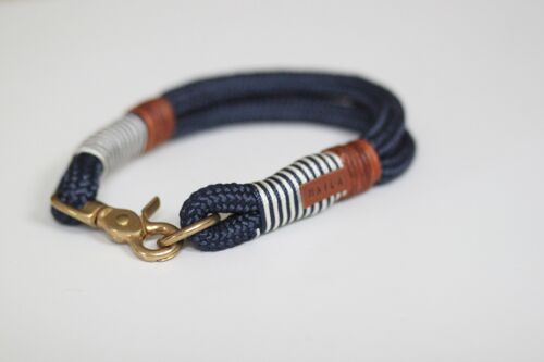 Halsband „blau-maritim“ - Mit Namensschild