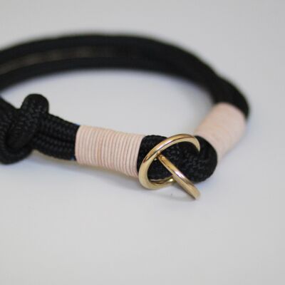 Collier "cuir-noir" - sans porte-nom