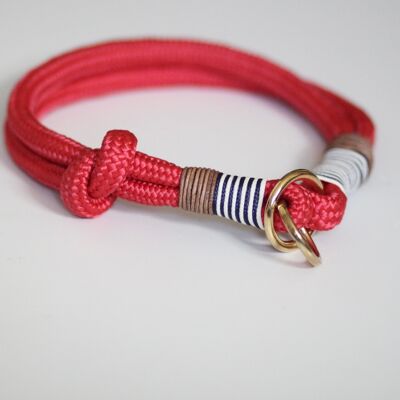 Halsband „rot-maritim“ - Ohne Namensschild