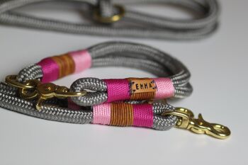 Set "girls edition" avec laisse et collier - laisse simple avec dragonne 1,5m - avec porte-nom 2