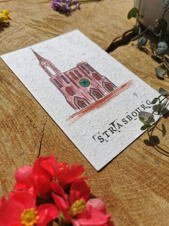 Illustration Zéro-déchet avec coordonnées GPS - Cathédrale de Strasbourg - Alsace 2