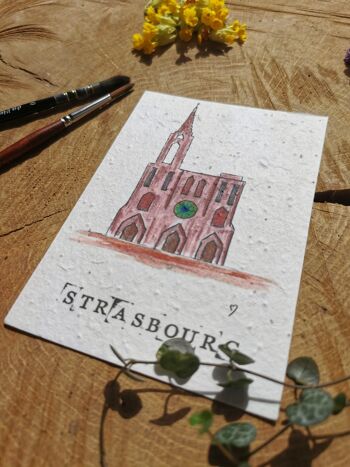 Illustration Zéro-déchet avec coordonnées GPS - Cathédrale de Strasbourg - Alsace 3