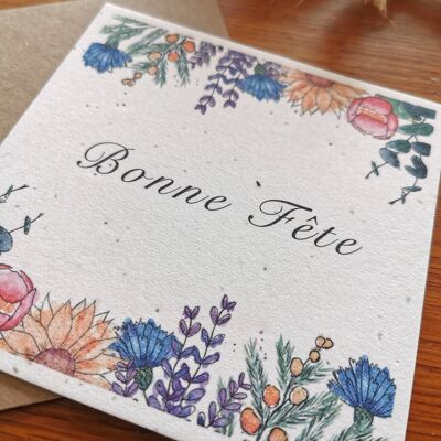 Seeded illustration + envelope - Bonne Fête Lisière