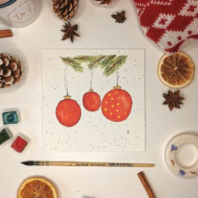 Seeded illustration - Christmas balls