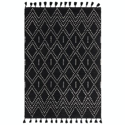 Nepal 200x290cm Black/Cream Diamond Rug