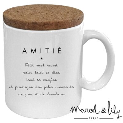 Mug "Amitié" avec son couvercle en liège