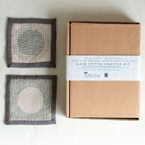 Slow Stitched Coasters Kit in Linen