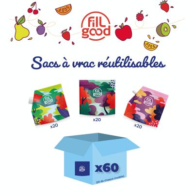 BULK - Box of 60 Reusable Bulk Bags - Fillgood - Without Packaging