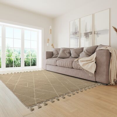 Nepal 160x230cm Sand/Cream Linear Rug