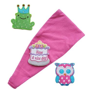 Headband 3 Patches Pink