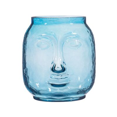Vase visage bleu