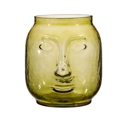 Vase mit grünem Gesicht
