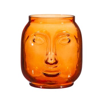 Vase Visage Ambre Foncé 1