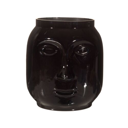Opaque Black Face Vase