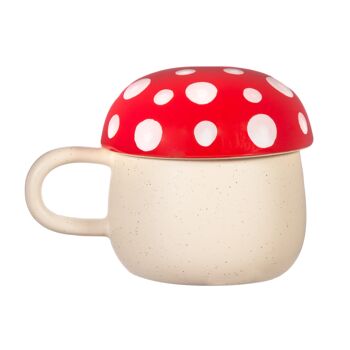 Mug champignon rouge avec couvercle 1