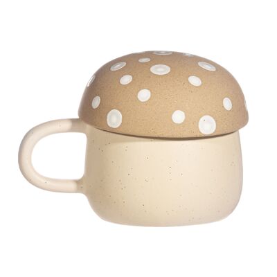 Mug champignon crème avec couvercle
