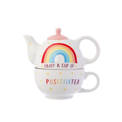 Regenbogen-Positivitea-Tee für eine Person