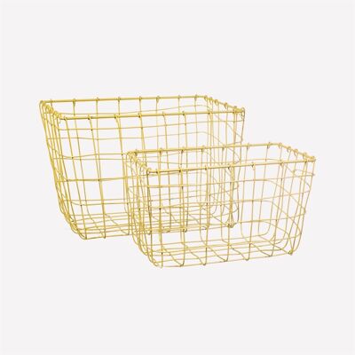 Golden Wire Baskets Set of 2