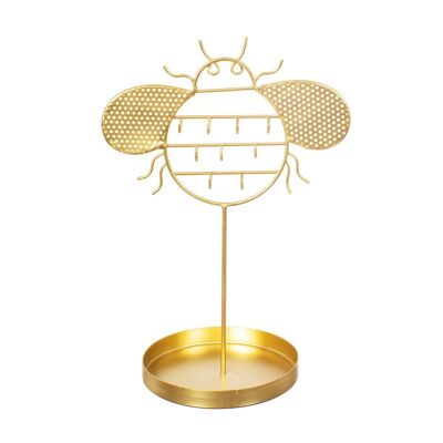 Soporte de joyería de abeja dorada