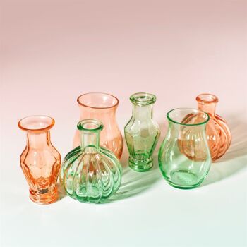Vase Vintage Bud en Verre Recyclé Rose Pâle Set 3 3