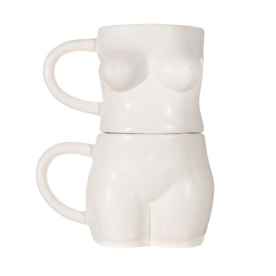 Tazas Body Stacking Blanco - Set de 2