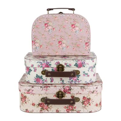 Valises Vintage Rose - Lot de 3